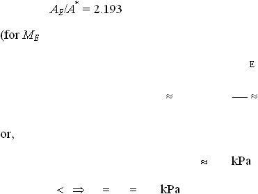  9 AE/A* = 2.193 (for ME E  or, kPa kPa  