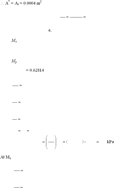  5   A* = At = 0.0004 m2    e,   Mx    My = 0.62814     kPa  At Mx      
